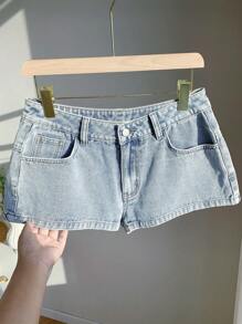 Comfortcana 女士豹纹星星口袋休闲百搭俱乐部女士性感牛仔短裤，乡村音乐会，返校季