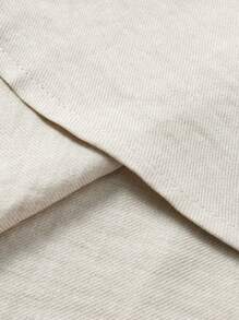 Manfinity Mode Kemeja Pria Lengan Panjang Kasual Campuran Linen, Warna Beige, Potongan Longgar, Kemeja Formal Polos untuk Musim Panas dengan Saku Dada, Sempurna untuk Kencan, Hadiah Hari Ayah, Musim Gugur - Khaki - View 8