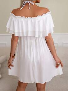 SHEIN 2025 Wiosna/Lato Casualowa, odsłaniająca ramiona, plażowa narzutka ciążowa