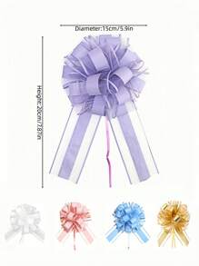 SHEIN 2 piezas de lazos de cinta con nudo para decoraciones elegantes de bodas y fiestas, suministros de envoltura de regalos de cumpleaños y navidad, lazos de cinta floral DIY para el Día de San Valentín, celebraciones festivas y decoración del hogar, decoración de bodas