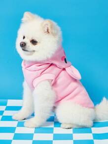 PETSIN 1 件套猫狗无袖连帽衫，可爱粉色小猪卡通 3D 角色扮演服装宠物运动衫 - 彩色 - 查看 4