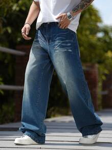 Manfinity Hypemode Men's Casual Loose Baggy Jeans