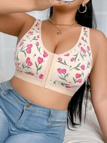 SHEIN 1 pieza Sujetador inalámbrico de talla grande con apertura frontal