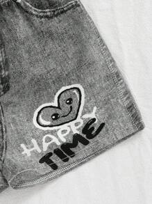 SHEIN Baby Girl Casual Minimalist Comfortable Mid-Rise Short Bottom - Light Grey - View 5