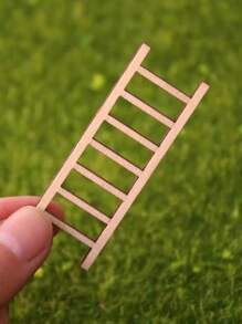 Bộ 5 cầu thang gỗ mini – Mô hình thu nhỏ trang trí cho trang trí nhà cửa, thủ công và trưng bày - Màu gỗ - Xem 2