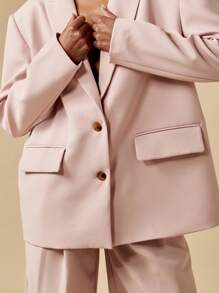 MISSGUIDED 超大尺寸专业商务西装外套双纽扣前长袖办公室工作服定制西装外套面试职业奢华