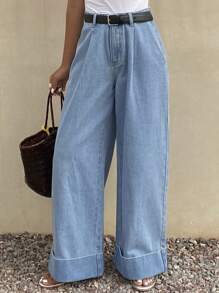 DAZY Summer New SpringStyle Casual Loose Solid Color Women Jeans