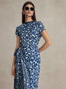 Briarwyn 女士度假风格腰果印花侧扭开衩下摆优雅连衣裙 女士度假装 海滩度假装 女士生日装 女士连衣裙 俱乐部装 女士性感夏季装 女士度假装 波西米亚风服装 女士乡村音乐会装 夏威夷装 女士狂欢装 节日装