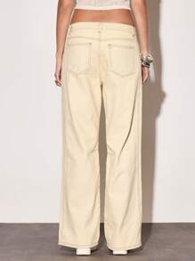 MUSERA Low Rise Washed Straight Leg Denim Jeans Summer Vacation Y2k 90's Streetstyle Cool Girl Holiday Casual Concert