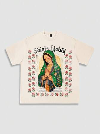 Street Life T-shirt à manches courtes imprimé pour hommes, adapté pour un usage quotidien, printemps/été