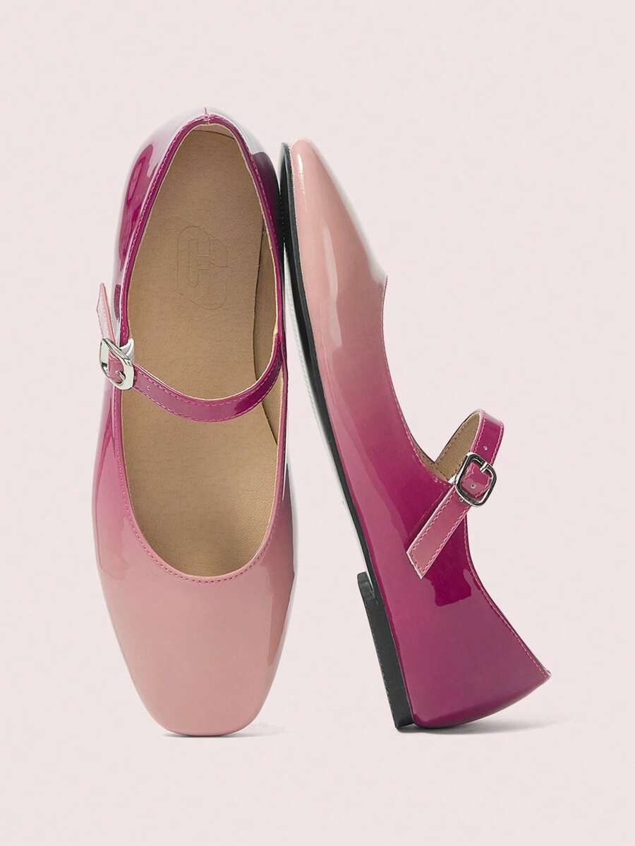 CUCCOO DOLLMOD Zapatos planos de mujer de moda con degradado rojo dulce - Rojo - Ver 1