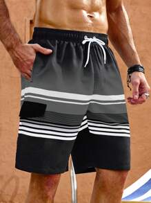 Manfinity Swimmode Men's Fashion Beach Shorts Suitable For Summer Men Beach Wear Men's Swim Wear