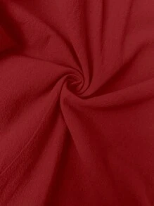 Sunserae Pure Plus Size Solid Color Casual Simple Fashion Dress, Daily Wear - Burgundy - View 7