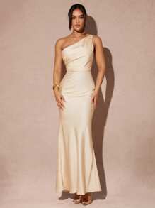 Silquee 女士优雅不对称系带无袖长裙，适合日常外出、休闲派对、夜店等场合，秋冬季