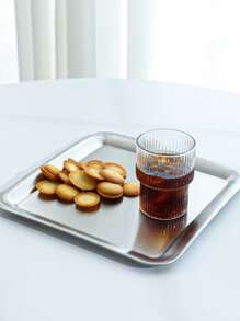 1 Pieza Taza de vidrio transparente con rayas verticales de estilo Ins, taza de vidrio a rayas, para café, jugo o leche, regalo navideño - transparente - Ver 3