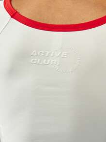 MISSGUIDED Active Club Sport Baby Tee Workout Crop Top Fitted Athletic Running Training Exercise Performance Gym Athleisure Basic Short Sleeve - White - View 3
