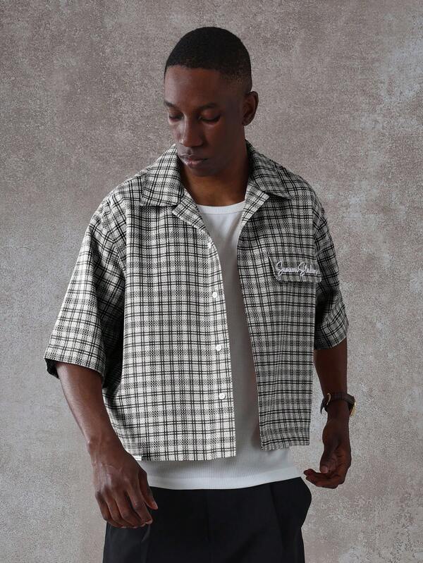 SUMWON Textured Short Sleeve Button Down Over Shirt Street Style Fashion Lightweight Oversized Casual Summer Spring Fall