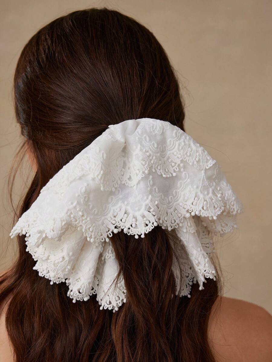MOTF PREMIUM Coleteros para el cabello con diseño de copo de nieve blanco de 2 capas