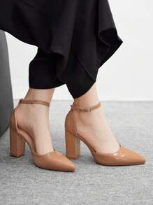 CUCCOO BIZCHIC CCUCCOO 杏色女士粗跟高跟鞋，适合婚礼 - 杏色 - 查看 5