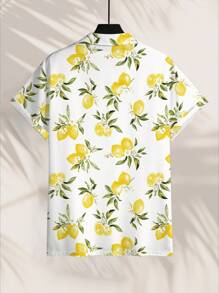 Manfinity RSRT 大码男士休闲柠檬印花短袖衬衫 - 彩色 - 查看 2