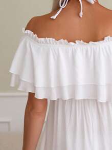 SHEIN 2025 Wiosna/Lato Casualowa, odsłaniająca ramiona, plażowa narzutka ciążowa