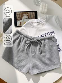 CovetEZ Pantalones cortos casuales de unicolor para mujer, adecuados para el verano