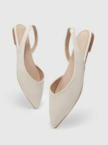 CUCCOO BIZCHIC Zapatos planos de punta afilada en beige para mujer - Beis - Ver 7