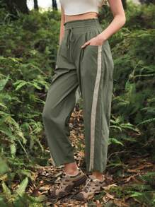 OutZeal WeatherProof Water Resistant Lightweight Wide Legs High-Waist Hiking Pants Women - Green - View 8
