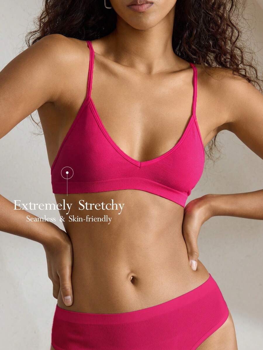 Ocili Ocili Sujetador inalámbrico cómodo y elástico de punto sin costuras para mujeres