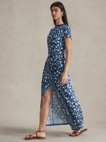 Briarwyn 女士度假风格腰果印花侧扭开衩下摆优雅连衣裙 女士度假装 海滩度假装 女士生日装 女士连衣裙 俱乐部装 女士性感夏季装 女士度假装 波西米亚风服装 女士乡村音乐会装 夏威夷装 女士狂欢装 节日装