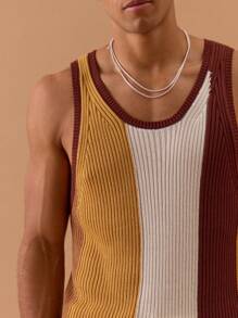Musero Knit Stripe Scoop Neck Tank Top Spring, Summer, Holiday, Vacation,