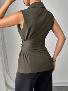 Modelyn Blazer dal design moderno e urbano alla moda con doppia cintura per donne