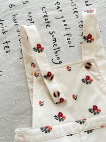 Mono de flores pequeñas en caqui lindo y versátil para bebé niña