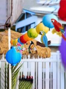 6 piezas - Nidos colgantes de loro tropical hawaiano para decoración de fiestas, decoración de fiesta de bar tiki de verano, decoración de jardín, patio o sala con temática de selva tropical, Navidad - Multicolor - Ver 4