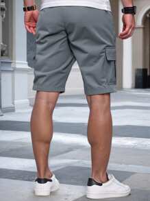 Manfinity Homme Pantaloncini cargo casual da uomo con vita elastica, coulisse e tasche, adatti per il ritorno a scuola
