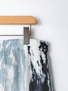 Elenzga Pantalones de pierna ancha con estampado de tie-dye y cintura elástica para mujer de talla grande