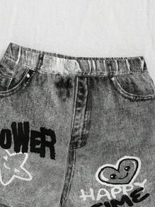 SHEIN Baby Girl Casual Minimalist Comfortable Mid-Rise Short Bottom - Light Grey - View 3