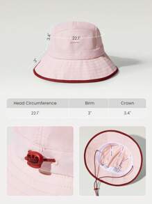 GLOWMODE Social Hour Lightweight Quick Dry Waterproof Adjustable Reflective Drawstring Bucket Hat Beach Pool Holiday Vacation Getaway Daily Active Wear - Baby Pink - View 6
