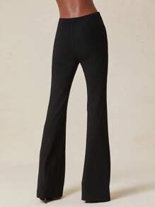 NYA SZN V腰缎玫瑰商务工作性感裤长裤派对早午餐优雅辣妹俱乐部外出性感演唱会全国巡演音乐节夏季 - 黑色 - 查看 2