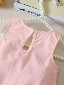 Elladie kids 女婴无袖优雅蝴蝶结装饰褶皱网纱芭蕾舞裙，休闲春夏风格