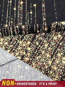 Fleurora 大码女式优雅闪亮黑色针织翻领长袖大码仿皮草外套女式裤子西装外套套装秋冬