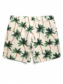 Manfinity VDAYZ Men's Palm Tree Print Drawstring Waist Beach Shorts, Hawaiian