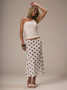 MUSERA Mesh Polka Dot Fun Cute Dainty Girly Spring Summer Skirt Cute, Graduation, Polka Dot Skirt Vacation Holiday Work, Office Outfit