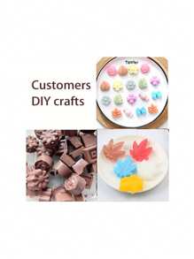 4pcs/Pack Flower, Leaf & Maple Leaf Shaped Silicone Chocolate Molds, Candy Molds, Ice Cube Trays, 3D DIY Jelly Gummy Truffle Cube Cake Baking Mold Kitchen Accessories - Coffee Brown - View 3