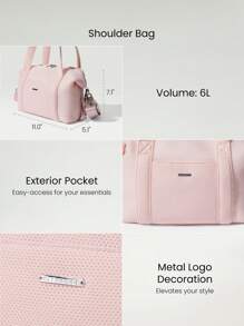 GLOWMODE Bolso de tote cuadrado de 6L con correa ajustable de malla suave y cómoda para uso fuera de la oficina, playa, piscina, vacaciones, escapada y uso casual diario