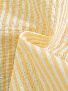 Babygirl Summer Cute Versatile Striped Ruffle Trim Camisole Shirt - Yellow - View 4