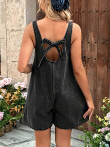 SHEIN 孕妇蓝色牛仔无袖连体裤