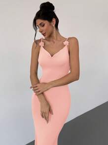 Firerie Váy in hoa thanh lịch dành cho nữ có cổ xếp nếp - Hồng - Xem 4