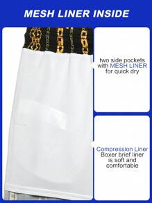 Surfspeed Men's Vacation Print Drawstring Beach Shorts, Hawaiian - Multicolor - View 6