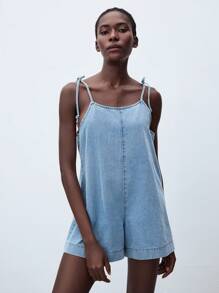 Maija Women's Denim Overalls And Jumpsuits Bowknot Casual Summer Jumpsuit, Going Out